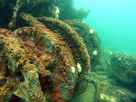Wreckage of USS Massachusetts